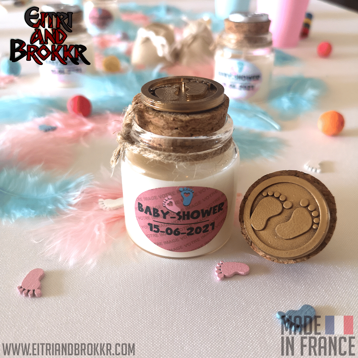 Baby Shower - Bougies personnalisées parfumées et cadeau pour invités