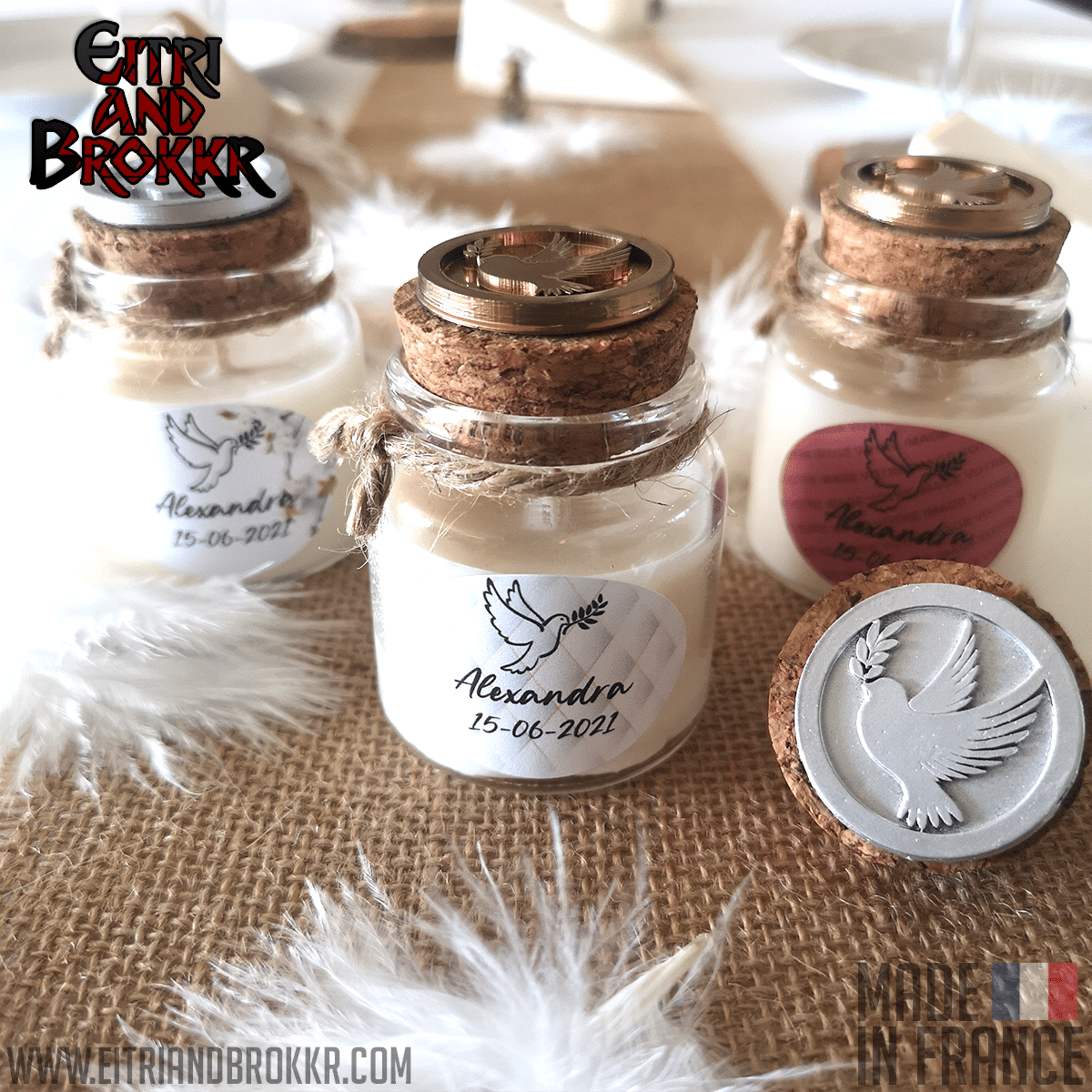 Communion / Baptême - Bougies personnalisées parfumées et cadeau pour invités