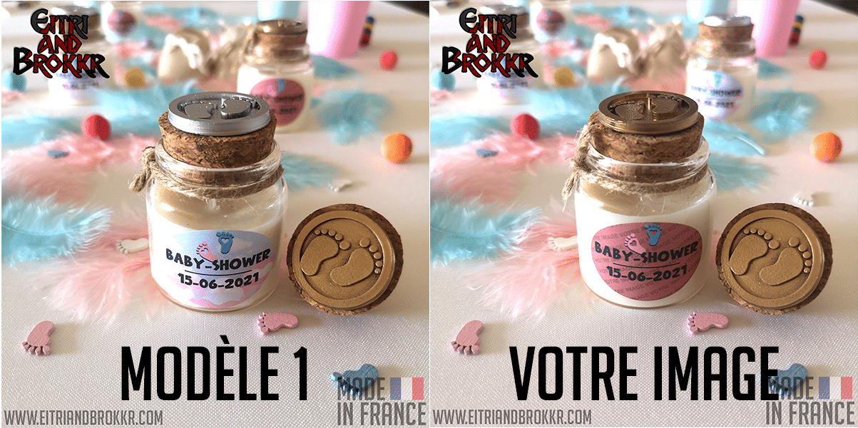 Baby Shower - Bougies personnalisées parfumées et cadeau pour invités