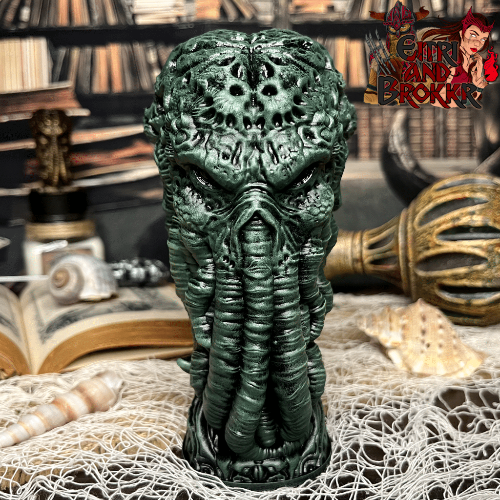 Tête de Cthulhu en résine peinte à la main