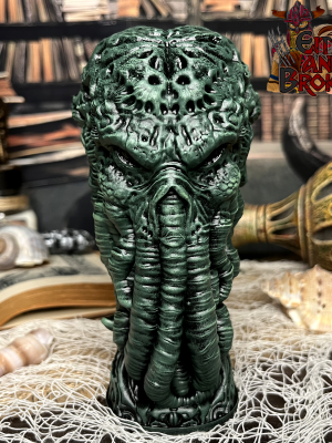 Tête de Cthulhu en résine peinte à la main