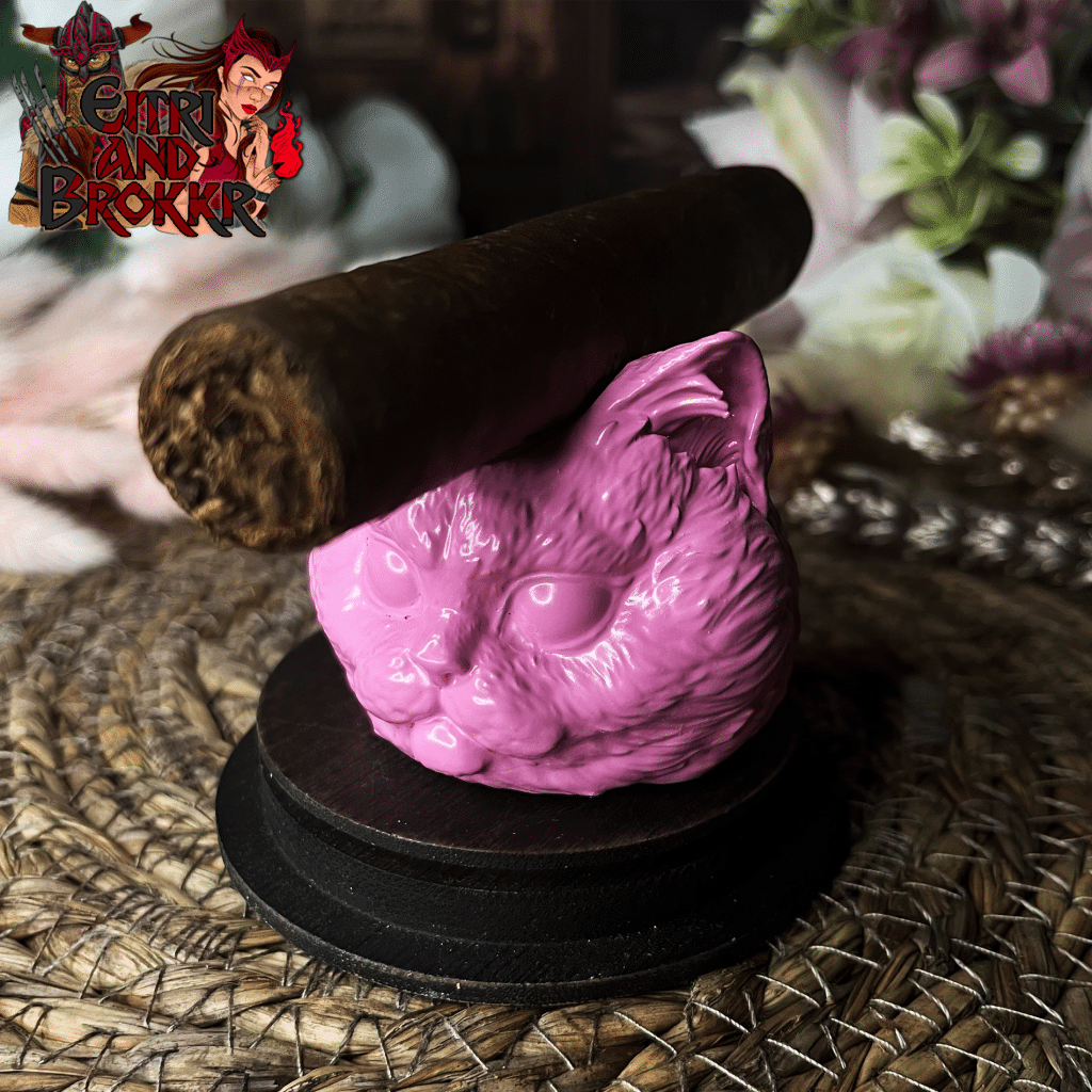 Porte-Cigare Tête de Chat Rose