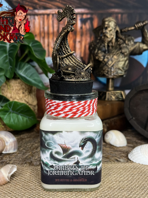 Bougie Drakkar Viking "Ombre de Jörmungandr"