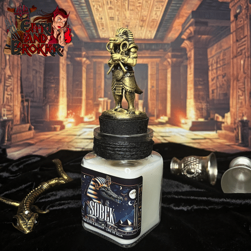 Bougie Sobek - Dieu Égyptien de la Protection et de la Force