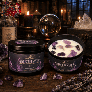 Bougie Améthyste | Lithothérapie | Sérénité Intuition Protection