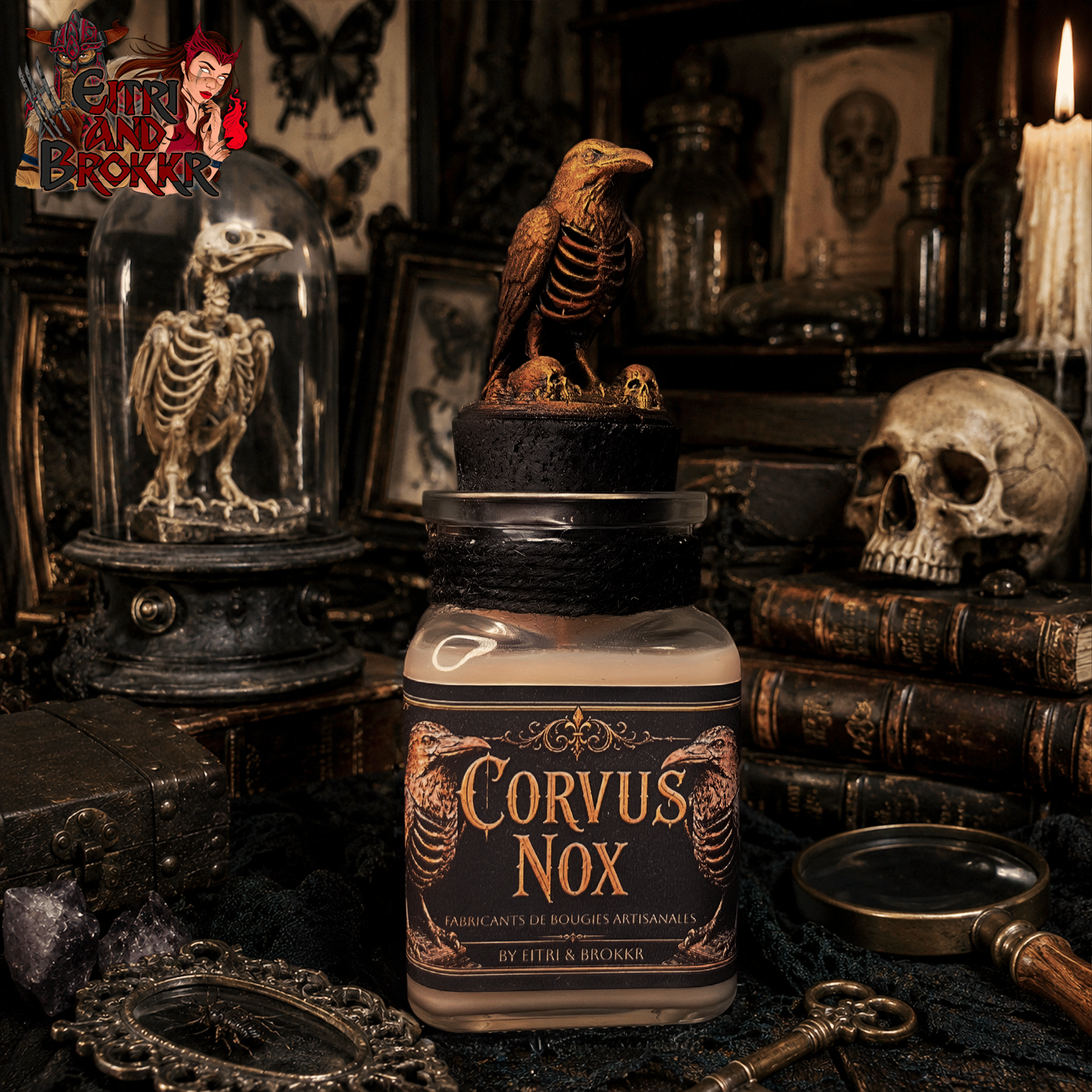 Bougie Corvus Nox | Le corbeau de la nuit