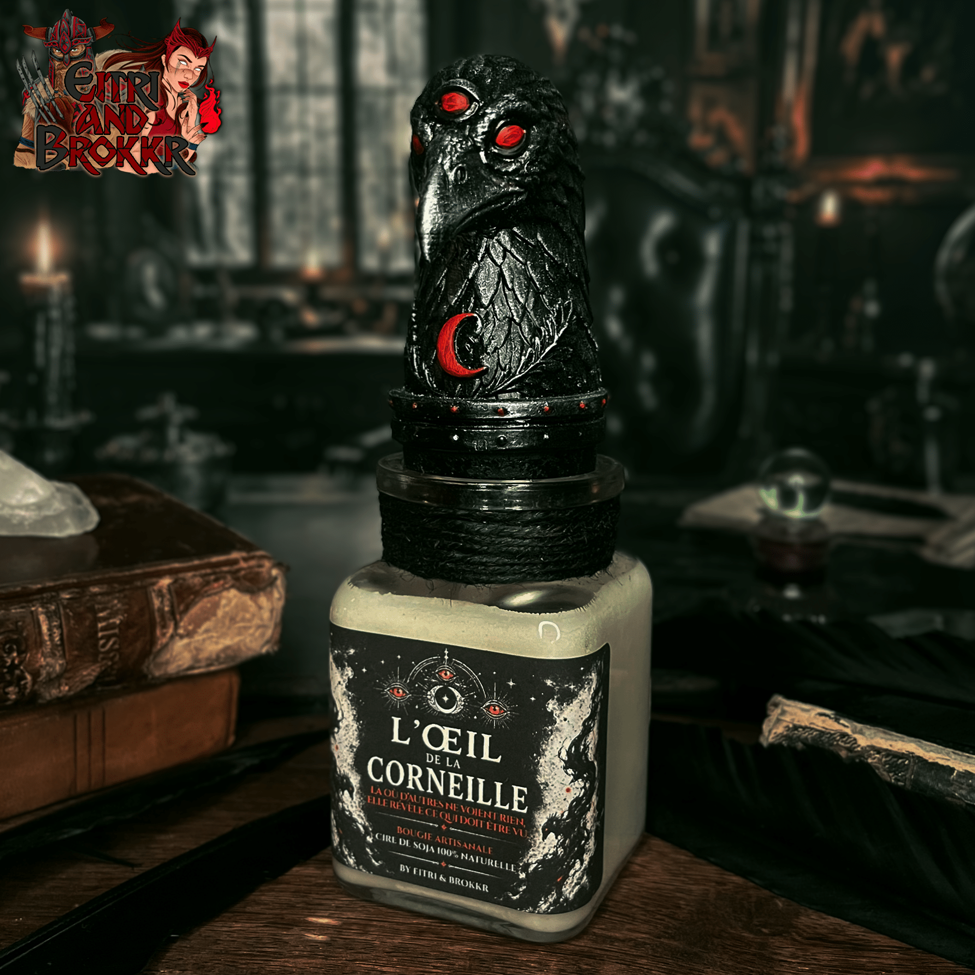 Bougie L’œil de la Corneille | ambiance gothique, mystique et ésotérique