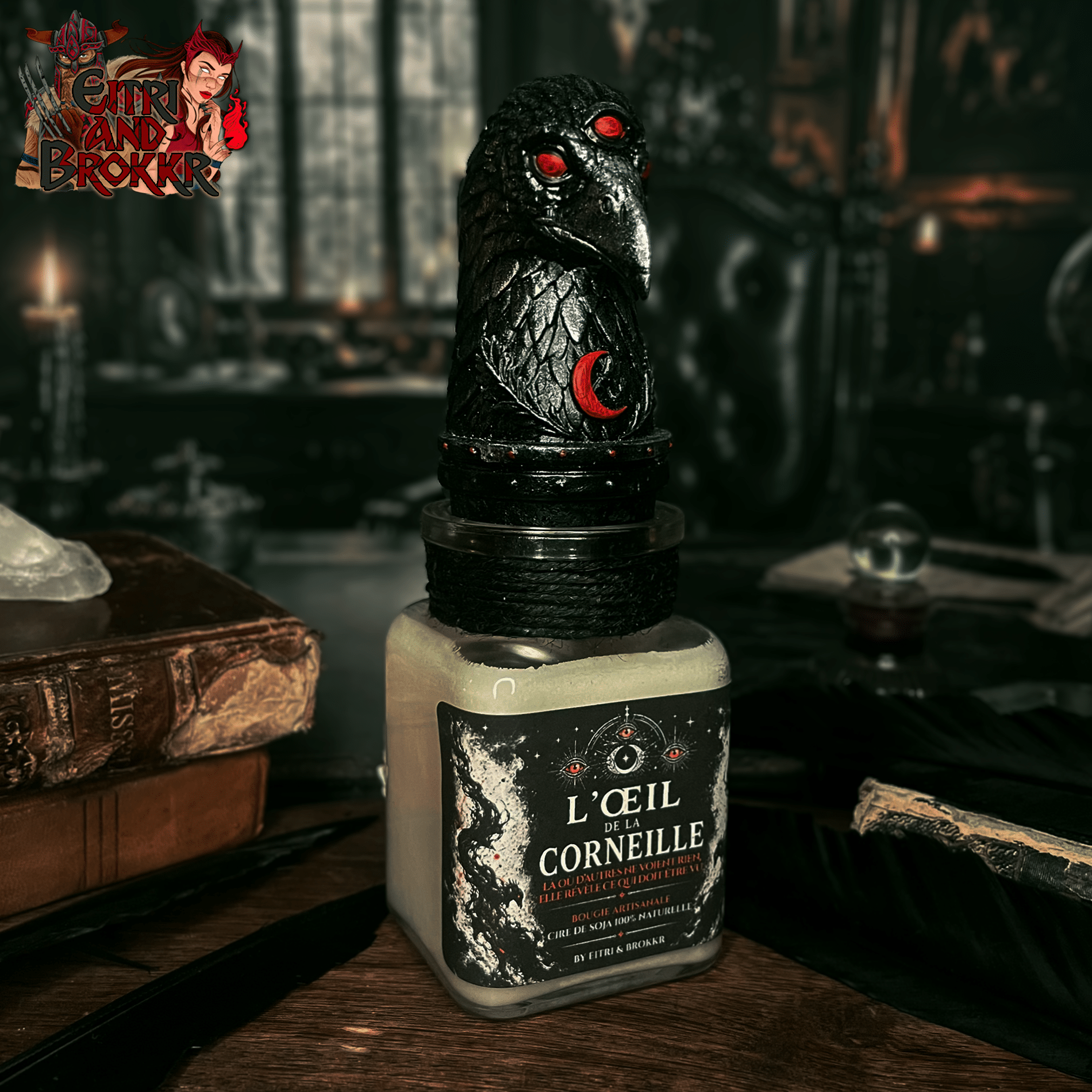 Bougie L’œil de la Corneille | ambiance gothique, mystique et ésotérique – Image 2