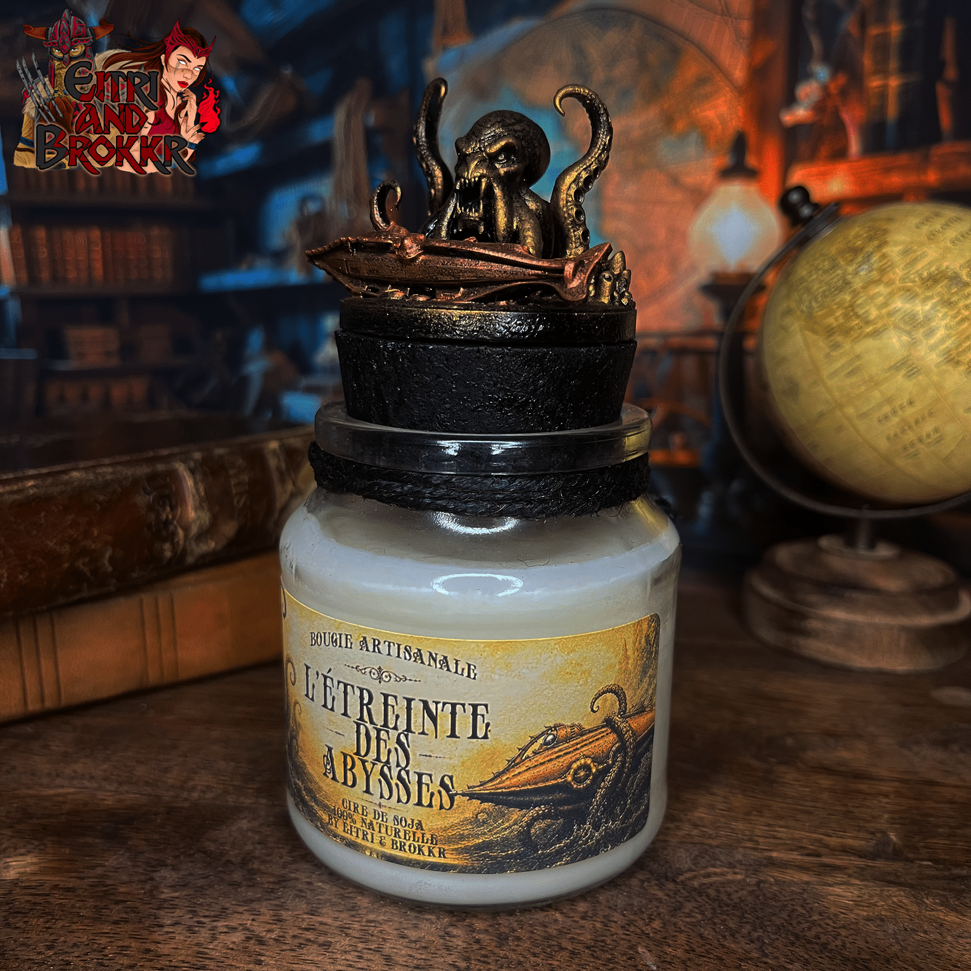 Bougie L'étreinte des abysses | ambiance Jules Verne, marine et fantastique – Image 2